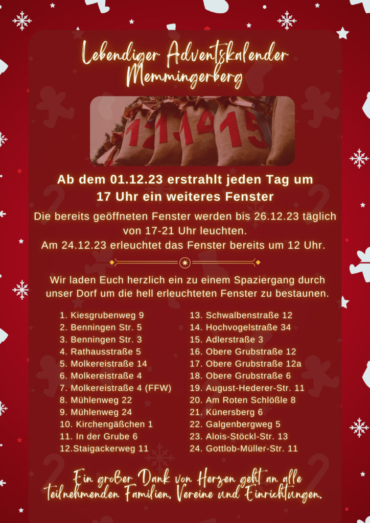 Adventsfenster Memmingerberg 2023